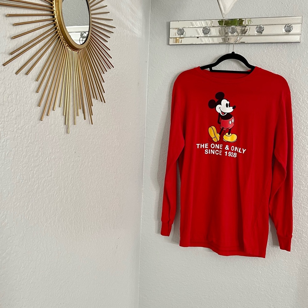 Red Disney Mickey Mouse Long Sleeve
